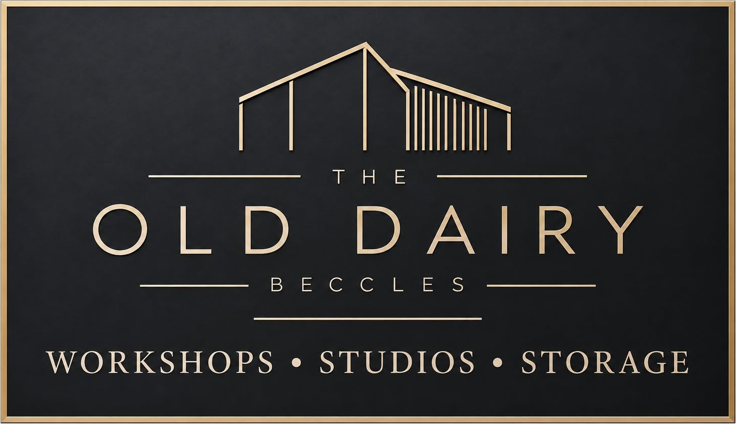 The Old Dairy, Beccles. Supplied rectangular logo. Workshops, studios and storage.
